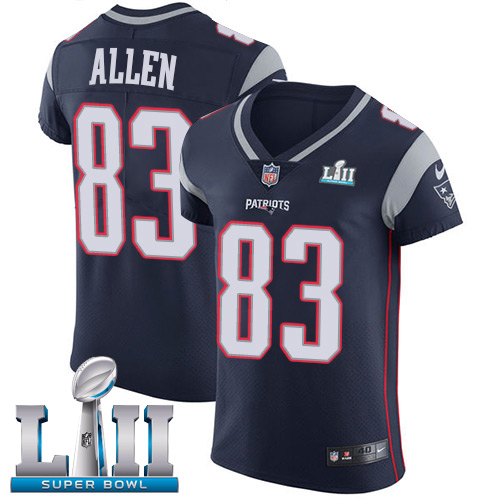Nike Patriots #83 Dwayne Allen Navy Blue Team Color Super Bowl LII Men's Stitched NFL Vapor Untouchable Elite Jersey